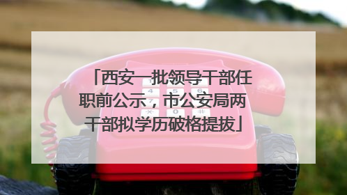 西安一批领导干部任职前公示，市公安局两干部拟学历破格提拔