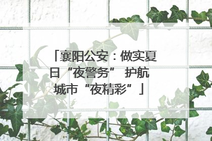 襄阳公安：做实夏日“夜警务” 护航城市“夜精彩”