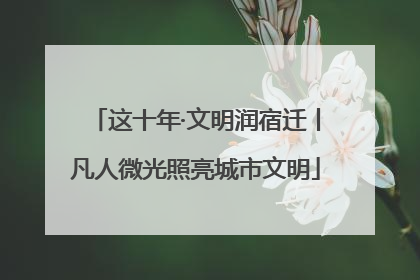 这十年·文明润宿迁丨凡人微光照亮城市文明