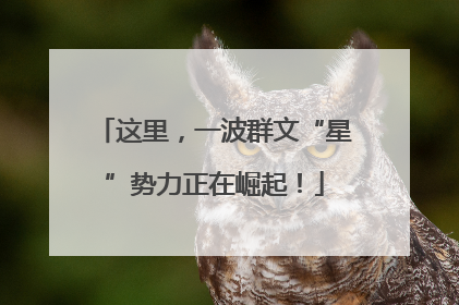 这里，一波群文“星”势力正在崛起！