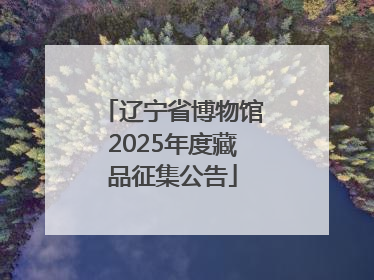 辽宁省博物馆2025年度藏品征集公告