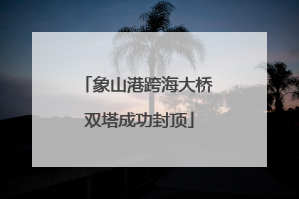 象山港跨海大桥双塔成功封顶
