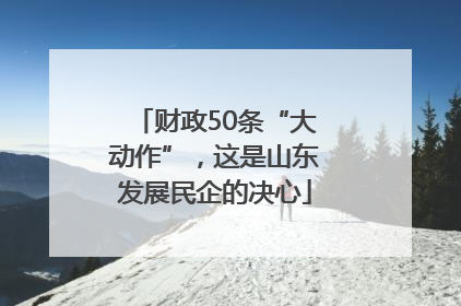 财政50条“大动作”，这是山东发展民企的决心