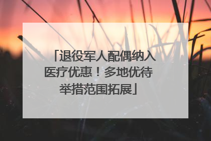 退役军人配偶纳入医疗优惠！多地优待举措范围拓展