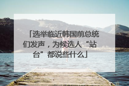 选举临近韩国前总统们发声，为候选人“站台”都说些什么