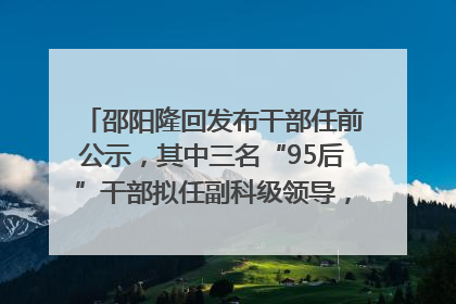 邵阳隆回发布干部任前公示，其中三名“95后”干部拟任副科级领导，均系硕士选调生