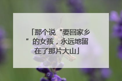 那个说“要回家乡”的女孩，永远地留在了那片大山