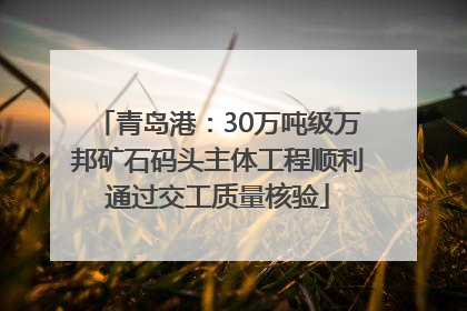 青岛港：30万吨级万邦矿石码头主体工程顺利通过交工质量核验
