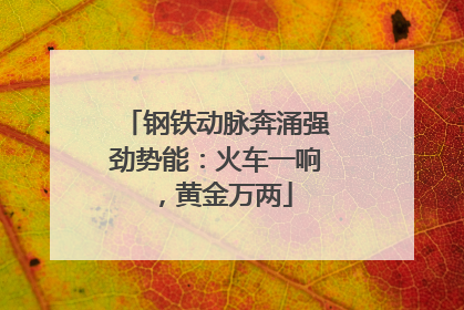 钢铁动脉奔涌强劲势能：火车一响，黄金万两