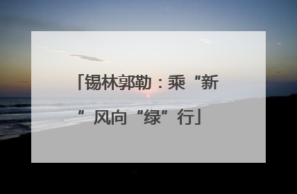 锡林郭勒：乘“新”风向“绿”行