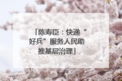 陈寿臣：快递“好兵”服务人民助推基层治理