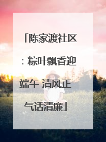 陈家渡社区：粽叶飘香迎端午 清风正气话清廉