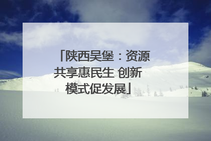 陕西吴堡：资源共享惠民生 创新模式促发展