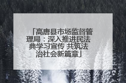 高唐县市场监督管理局：深入推进民法典学习宣传 共筑法治社会新篇章