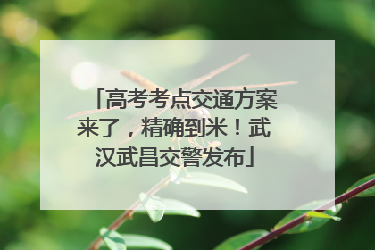 高考考点交通方案来了，精确到米！武汉武昌交警发布