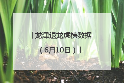 龙津退龙虎榜数据（6月10日）