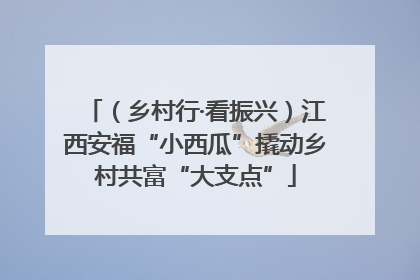 （乡村行·看振兴）江西安福“小西瓜”撬动乡村共富“大支点”