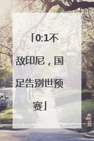 0:1不敌印尼，国足告别世预赛