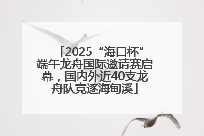 2025“海口杯”端午龙舟国际邀请赛启幕，国内外近40支龙舟队竞逐海甸溪