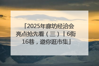 2025年廊坊经洽会亮点抢先看（三）丨6街16巷，邀你逛市集