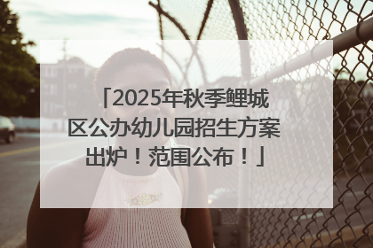 2025年秋季鲤城区公办幼儿园招生方案出炉！范围公布！
