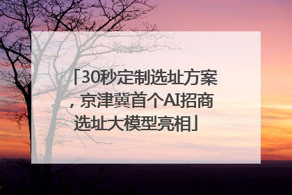 30秒定制选址方案，京津冀首个AI招商选址大模型亮相