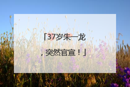 37岁朱一龙，突然官宣！