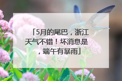 5月的尾巴，浙江天气不错！坏消息是，端午有暴雨