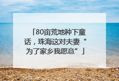 80亩荒地种下童话，珠海这对夫妻“为了家乡我愿意”