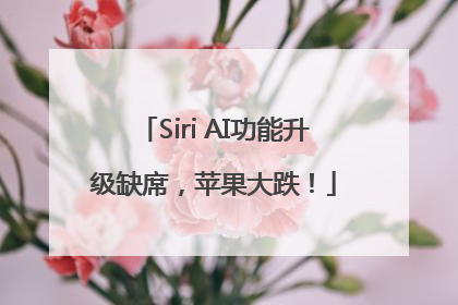 Siri AI功能升级缺席，苹果大跌！